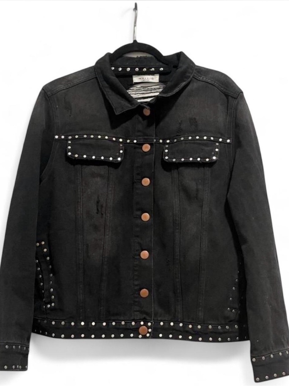 One Teaspoon Black Studded Denim Jacket